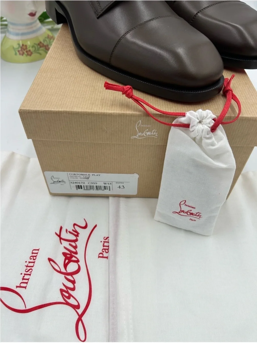 Men’s Christian Louboutin CORTOMALE lace up Oxford, size 43 made in Italy